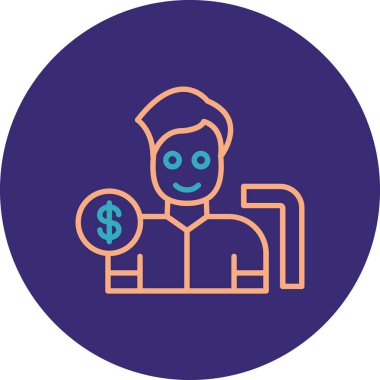 Dolar. Web simgesi basit illüstrasyon