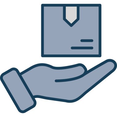 Bir harf, simge ve vektör illüstrasyonuyla el.