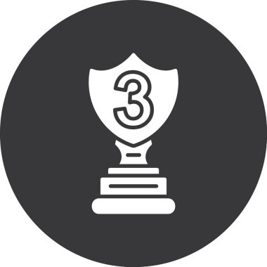 Beyaz arkaplanda ödül ikonu vektörü. kupa