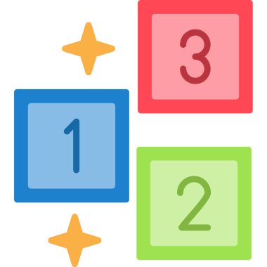 üç numaralı vektörün üç renk illüstrasyonu