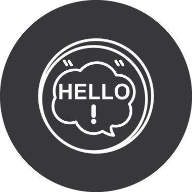 Merhaba simgesi soyut arka grubunda izole