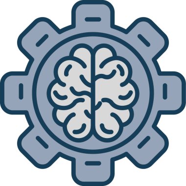 Beyin. Web simgesi basit illüstrasyon