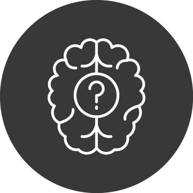 beyin ikonu vektör illüstrasyonu