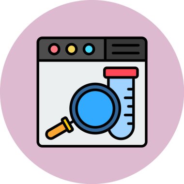 arama web vektörü renk simgesi