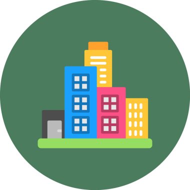 Bina. Web simgesi basit illüstrasyon