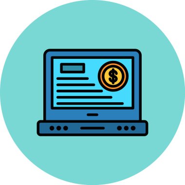 çevrimiçi ödeme simgesi. Web için çevrimiçi ödeme vektör simgelerinin basit illüstrasyonu