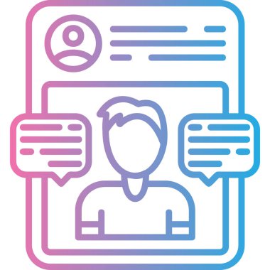 Kimlik kartı simgesi. Web için kişisel vektör simgelerinin özet çizimi