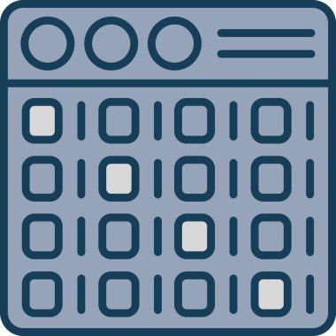 düz dizaynda ikili kod vektör simgesi