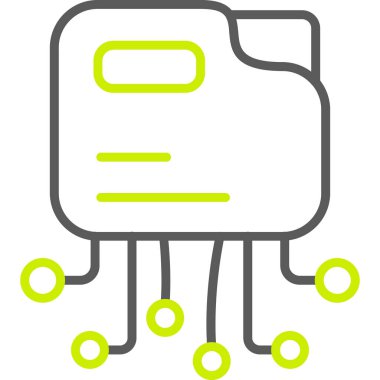 devre kartı ince çizgi vektör simgesi