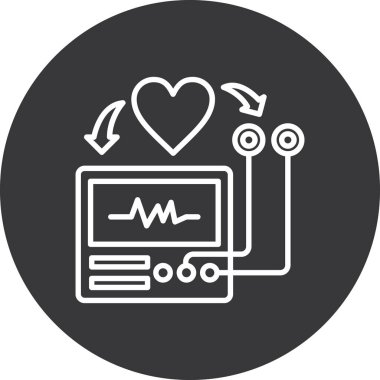 kalp atış hızı simgesi, modern vektör çizimi