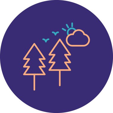 Ağaç simgesinin vektör illüstrasyonu