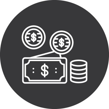 Dolar vektör çizgisi simgesi deseni