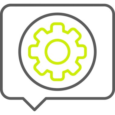 Dişli vektör simgesi bir çerçeve içinde