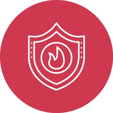 Bir kırmızı kalkan simgesinin vektör illüstrasyonu