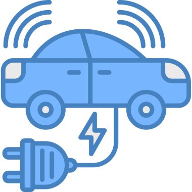 elektrikli araba simgesi, modern basit vektör illüstrasyonu