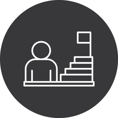 Merdivenler. Web simgesi basit illüstrasyon