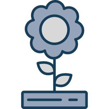 Çiçek. Web simgesi basit illüstrasyon