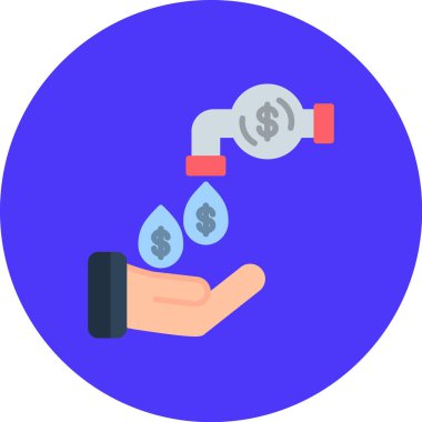 Dolar vektörü düz renk simgesi