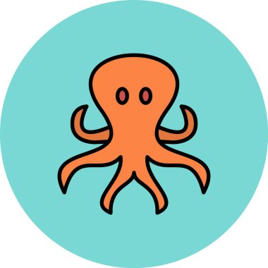 deniz hayvanı simgesi, vektör illüstrasyon tasarımı