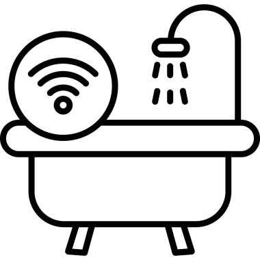 banyo küveti vektör ana hatları simgesi