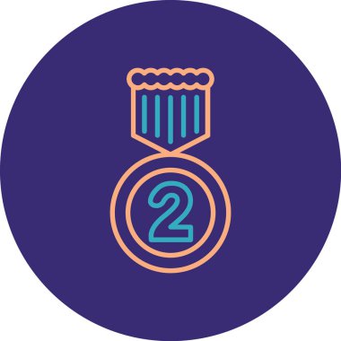 2. Madalya ikonu, vektör illüstrasyonu