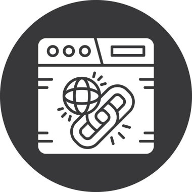 Web bağlantı çizgisi simgesi, vektör illüstrasyonu, internet bağlantısı konsepti arka planı, vektör doğrusal sembolü