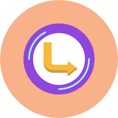 Beyaz arkaplanda sola döndürme renk simgesi, vektör illüstrasyonu