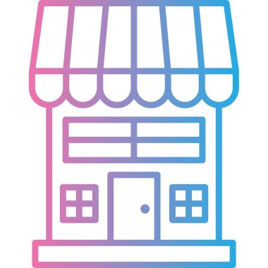 dükkan simgesi, vektör illüstrasyonu basit tasarım