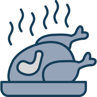 tavuk tavuk yemek simgesi tam taslak biçiminde