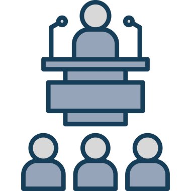 Konferans. Web simgesi basit illüstrasyon