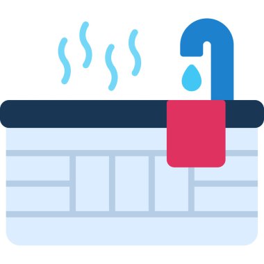 Duş. Web simgesi basit illüstrasyon