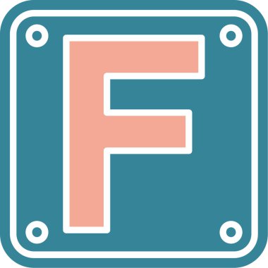 F harfi web simgesi basit illüstrasyon