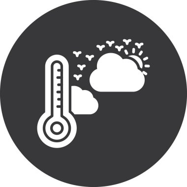 Hava durumu ikonu. Meteoroloji vektörünün basit tasarımı