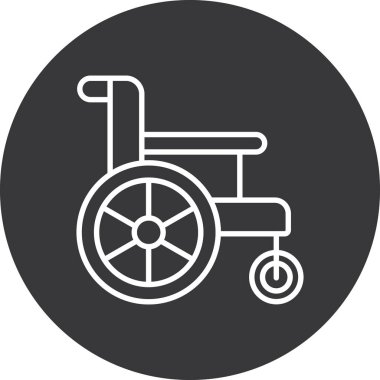 Tekerlekli sandalye düz vektör simgesi