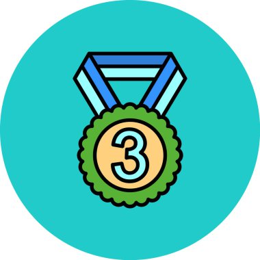 Moda tasarım dalında madalya ikonu herhangi bir web ve mobil için beyaz üzerine izole. Kazanan vektör simgesi