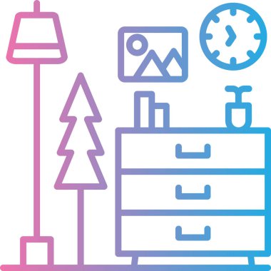 Bir Noel 'in vektör çizimi ve bir Noel ağacının yeni yıl simgeleri