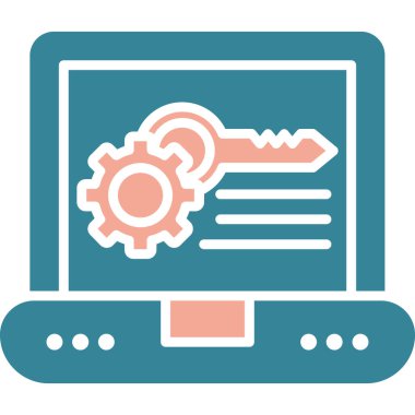 bilgisayar ve dişli vektör simgesi