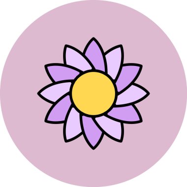 güzel çiçekler dekoratif çizgi vektör simgesi