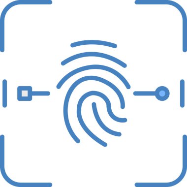 parmak izi ikonu vektör illüstrasyonu