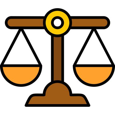 Adalet dengesi simgesi renk ana hatları vektörü