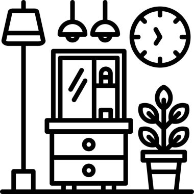 mobilya ikonu vektör illüstrasyonu