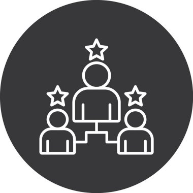 İş takımı çizgi simgesi, vektör illüstrasyonu, imza grubu, doğrusal arkaplanda vektör sembolü