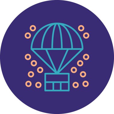 Bir paraşüt simgesinin vektör çizimi