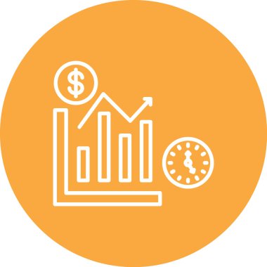Dolar işareti simgesi olan grafik, vektör illüstrasyonu