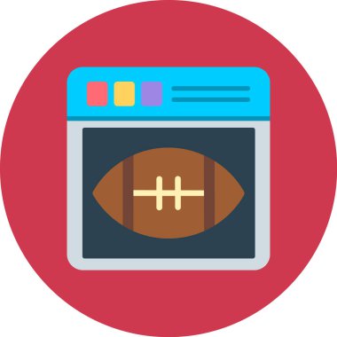 Amerikan futbolu düz simgesi, vektör illüstrasyonu