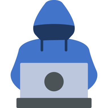 Hacker hackleme ikonu. Siber hacker sembollü düz stil tasarımı. vektör illüstrasyonu
