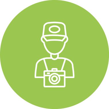 fotoğrafçı simgesi, basit vektör illüstrasyonu