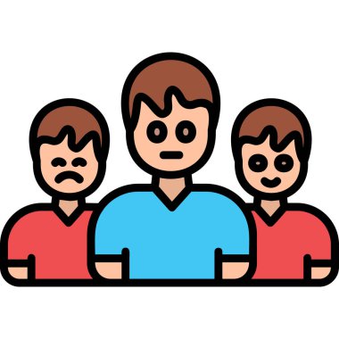 grup insanları ikon vektörü. İnce çizgi işareti. izole edilmiş sınır sembolü çizimi