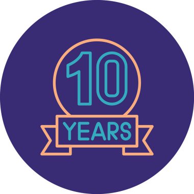10. yıl dönümü vektör illüstrasyonu