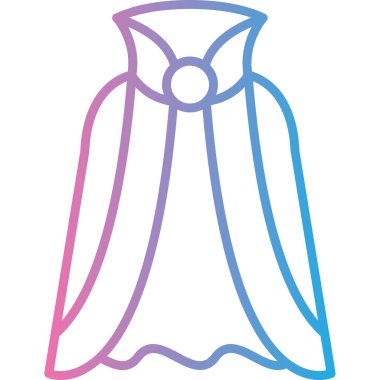 Gelinlik simgesi, ana hatlı vektör çizimi